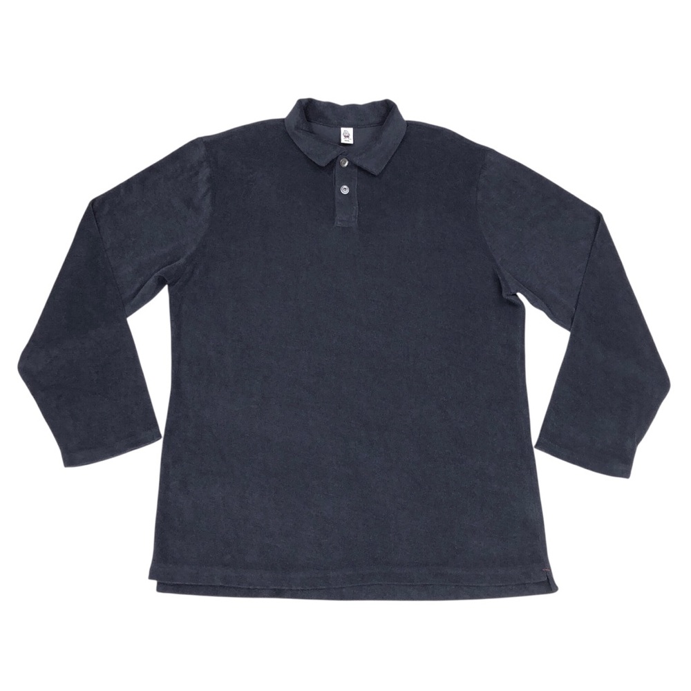 Birdwell Beach Britches Terry Cloth Long Sleeve Polo Shirt Men's 3XL Navy Blue